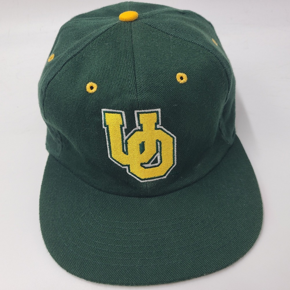 Vintage Oregon Ducks Hat Adjustable Reversible Green Beige NCAA University Men